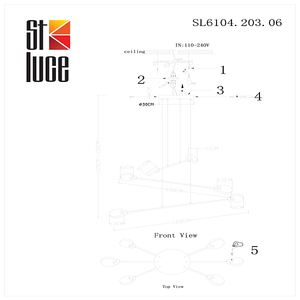 Подвесная люстра ST Luce Montecelio SL6104.203.06