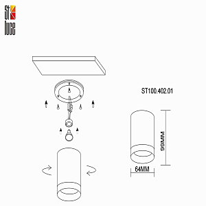 Накладной светильник ST Luce ST100 ST100.402.01