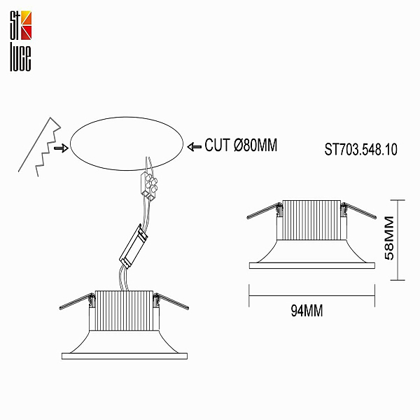 Встраиваемый светильник ST Luce ST703 ST703.548.10