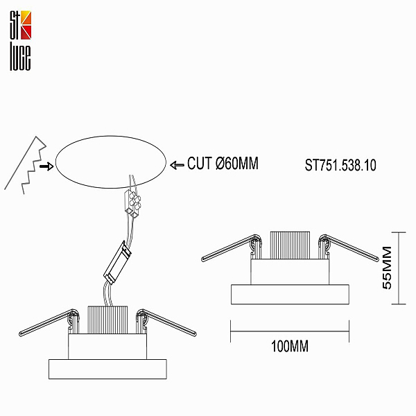 Встраиваемый светильник ST Luce ST751 ST751.538.10