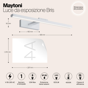 Подсветка зеркал и полок Maytoni Bris MIR008WL-L12W4K