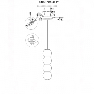 Светильник подвесной Lumien Hall Elita LH4141/1PB-GD-WT