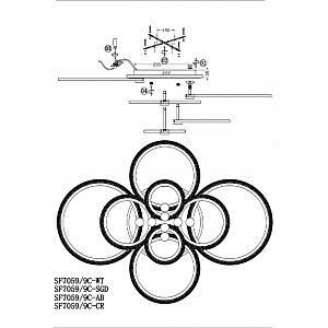 Потолочная люстра Seven Fires Ejlev SF7059/9C-WT-BL