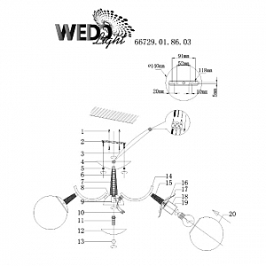 Потолочная люстра Wedo Light Valora 66729.01.86.03