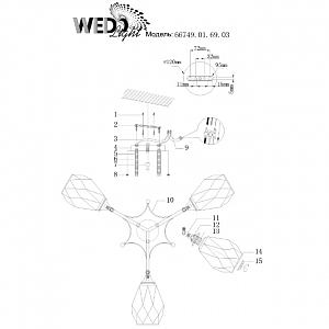 Потолочная люстра Wedo Light Deylna 66749.01.69.03