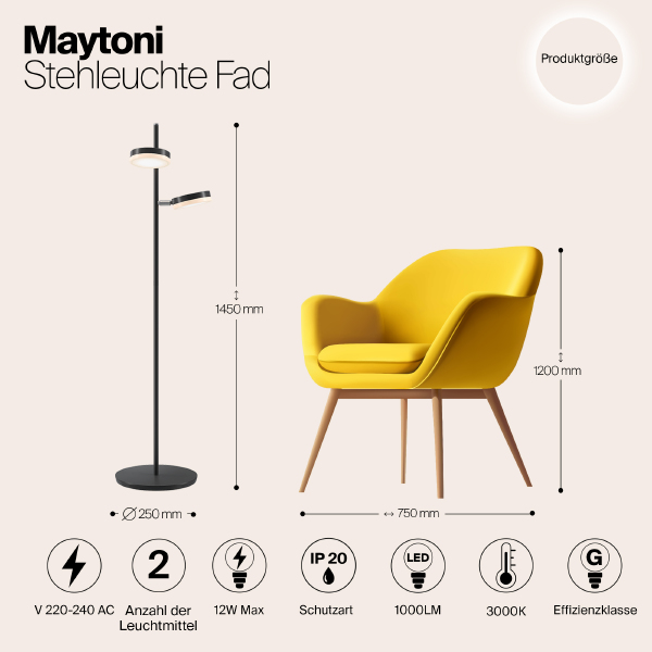 Торшер Maytoni Fad MOD070FL-L12B3K