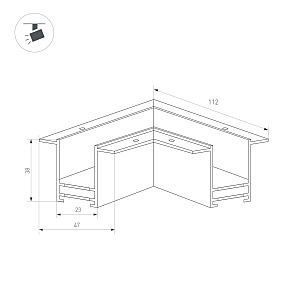 Угловой прямой коннектор Arlight MAG-25 033246