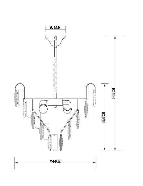 Подвесная люстра Arte Lamp Vivien A2719SP-6CC