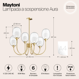 Потолочная люстра Maytoni Aura MOD016PL-06BS