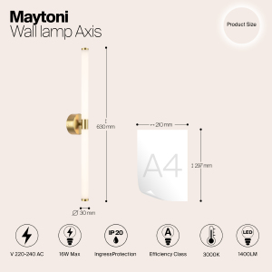 Настенный светильник Maytoni Axis MOD106WL-L16G3K