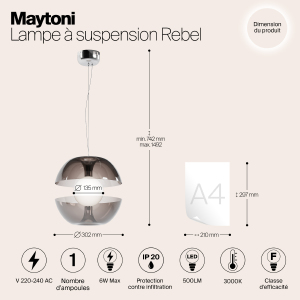 Светильник подвесной Maytoni Rebel MOD322PL-L6B3K