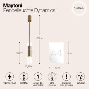 Светильник подвесной Maytoni Dynamics MOD326PL-01MG