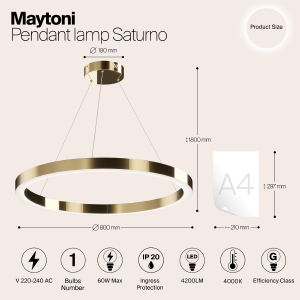 Подвесная люстра Maytoni Saturno MOD415PL-L60BS4K