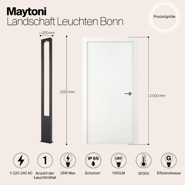 Уличный наземный светильник Maytoni Bonn O425FL-L25GF