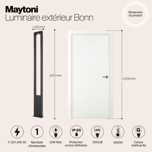 Уличный наземный светильник Maytoni Bonn O425FL-L25GF