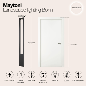 Уличный наземный светильник Maytoni Bonn O425FL-L25GF