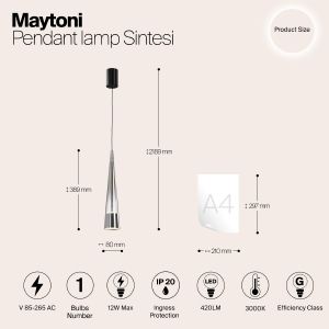 Светильник подвесной Maytoni Sintesi P090PL-L12CH3K