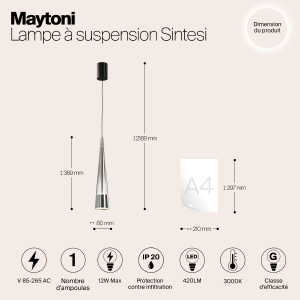 Светильник подвесной Maytoni Sintesi P090PL-L12CH3K