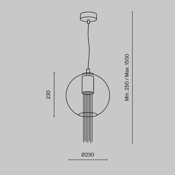 Светильник подвесной Maytoni Flusso P095PL-01BZ1