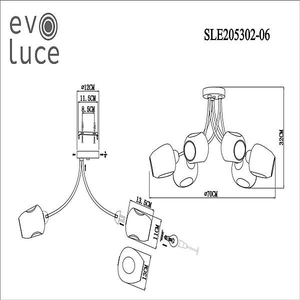 Потолочная люстра Evoluce Besano SLE205302-06