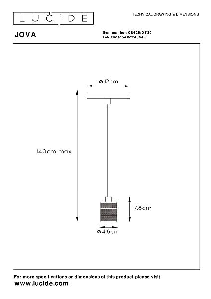Светильник подвесной Lucide Jova 08426/01/30
