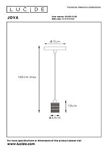 Светильник подвесной Lucide Jova 08426/01/30