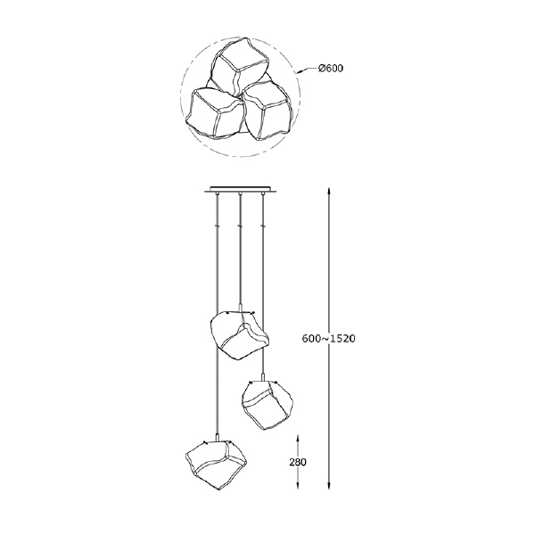 Светильник подвесной Zumaline Rock P0488-03A-B5HF