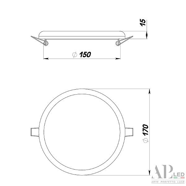 Встраиваемый светильник APL Led Ingrid 3322.FAP222R/22W/6K