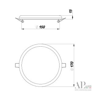 Встраиваемый светильник APL Led Ingrid 3322.FAP222R/22W/6K