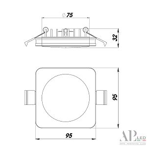 Встраиваемый светильник APL Led Ingrid 3322.LD109S/12W/4K