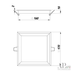 Встраиваемый светильник APL Led Ingrid 3322.LDF16016/16W/4K