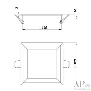 Встраиваемый светильник APL Led Ingrid 3322.LDF9016/9W/6K