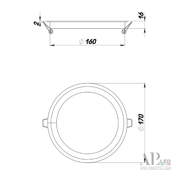 Встраиваемый светильник APL Led Ingrid 3322.LDY16016/16W/6K