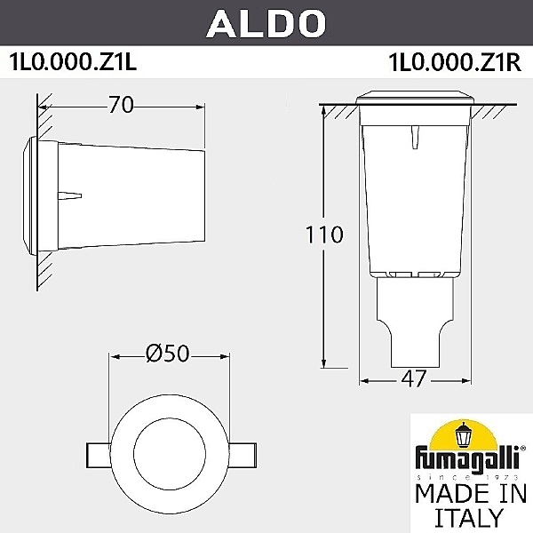 Уличный встраиваемый Fumagalli Aldo 1L0.000.000.LXZ1L