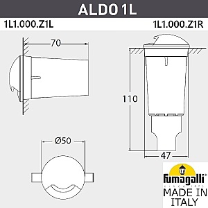 Уличный встраиваемый Fumagalli Aldo 1L1.000.000.LXZ1L