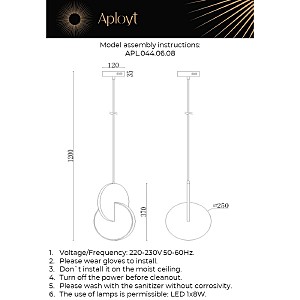 Светильник подвесной Aployt Mila APL.044.06.08