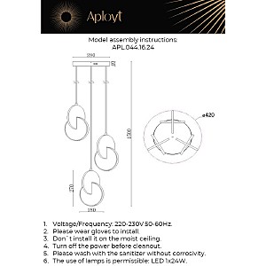 Светильник подвесной Aployt Mila APL.044.16.24