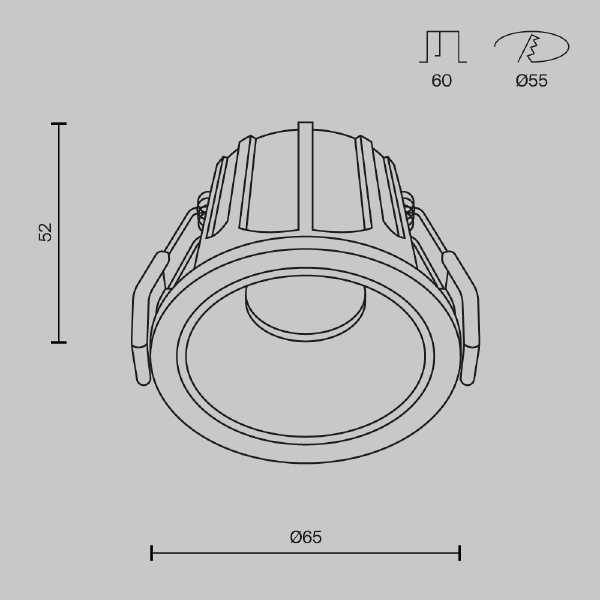 Встраиваемый светильник Maytoni Alfa LED DL043-01-10W3K-D-RD-W