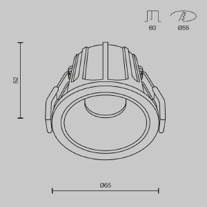 Встраиваемый светильник Maytoni Alfa LED DL043-01-10W3K-D-RD-W