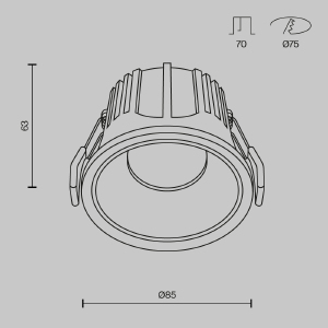 Встраиваемый светильник Maytoni Alfa LED DL043-01-15W3K-RD-W