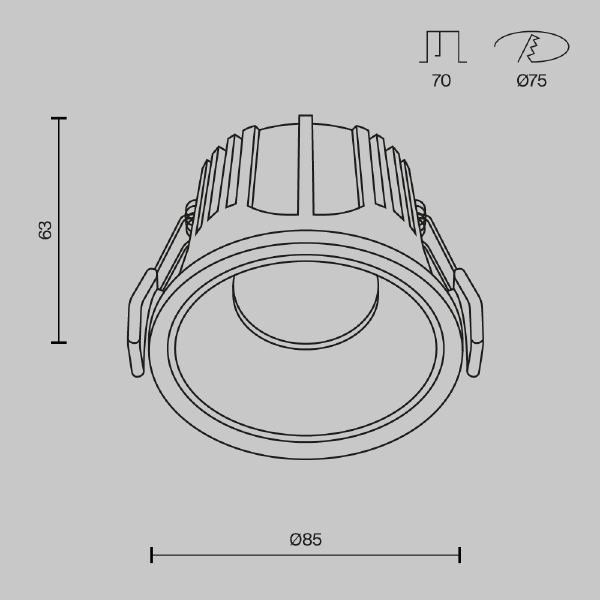 Встраиваемый светильник Maytoni Alfa LED DL043-01-15W3K-RD-WB