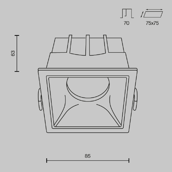 Встраиваемый светильник Maytoni Alfa LED DL043-01-15W3K-SQ-WB