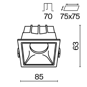 Встраиваемый светильник Maytoni Alfa LED DL043-01-15W3K-SQ-WB