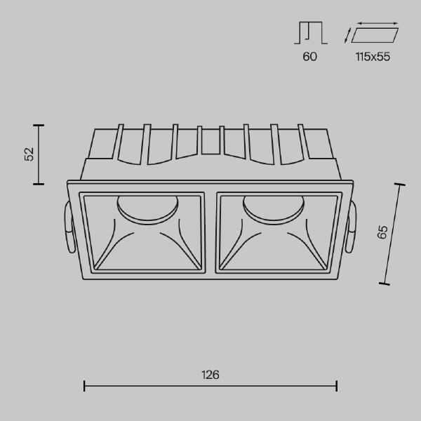 Встраиваемый светильник Maytoni Alfa LED DL043-02-10W3K-D-SQ-W