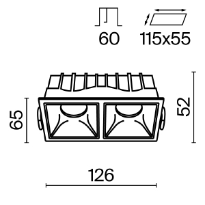 Встраиваемый светильник Maytoni Alfa LED DL043-02-10W3K-D-SQ-W