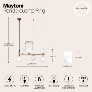 Подвесная люстра Maytoni Ring MOD013PL-06BS1