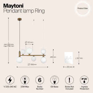 Подвесная люстра Maytoni Ring MOD013PL-06BS1