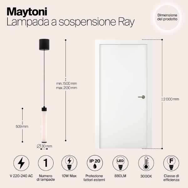 Светильник подвесной Maytoni Ray P022PL-L10B