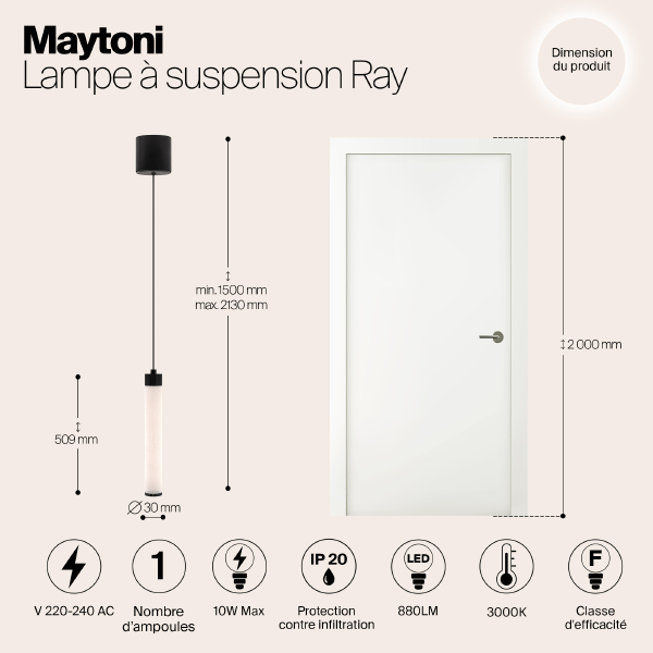 Светильник подвесной Maytoni Ray P022PL-L10B