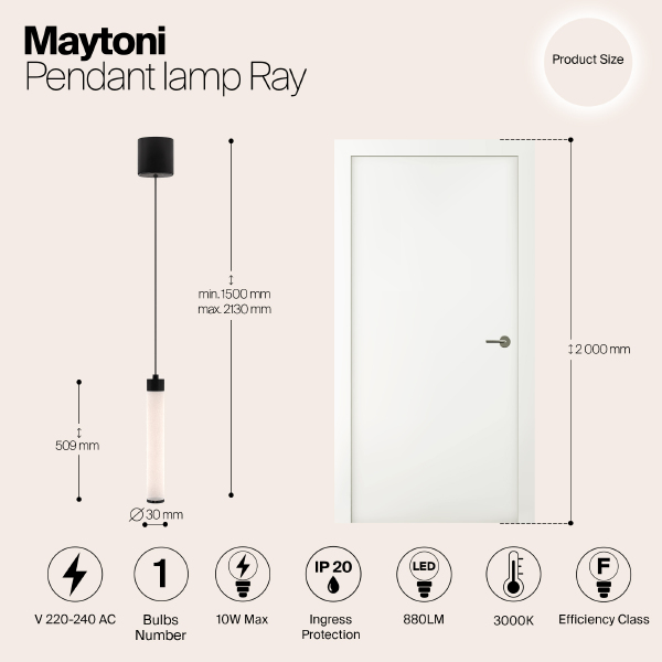 Светильник подвесной Maytoni Ray P022PL-L10B